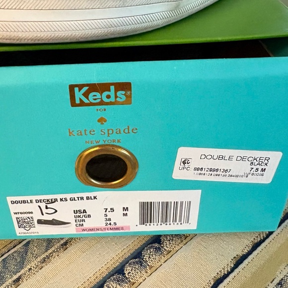 Keds x Kate Spade Women’s Slip On Double Decker Black Glitter Sneakers Size 7.5 - Picture 3 of 8